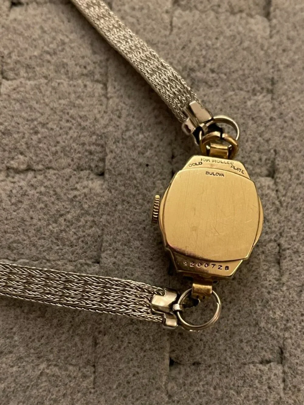 Vintage Gold Watch Bulova Deco Mid Century 10k Rolled Gold 9200728 Not Working
